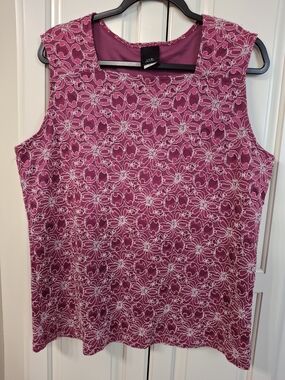 torrid Pink Floral Lace Overlay Sleeveless Tank